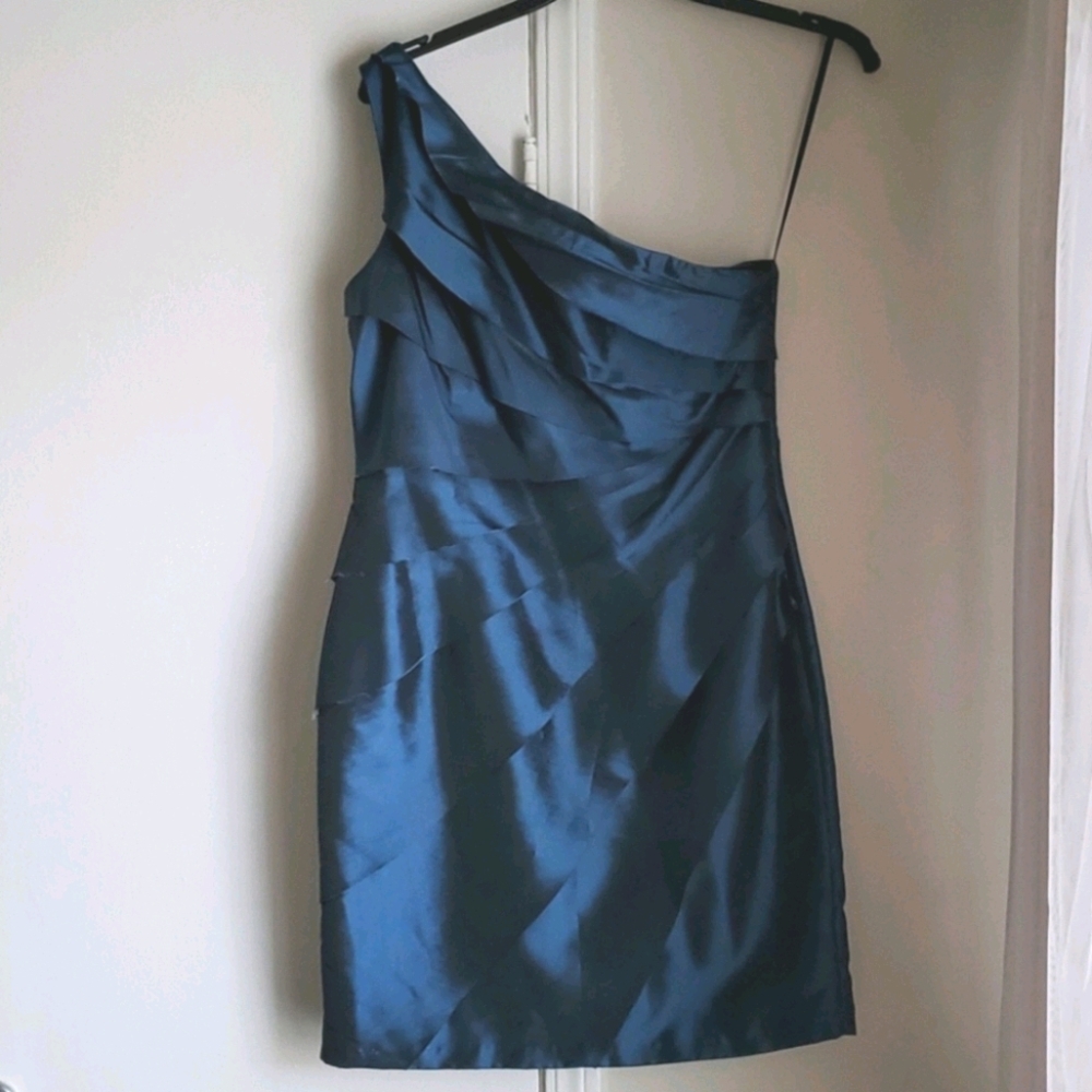 Blue Short One Shoulder Dress